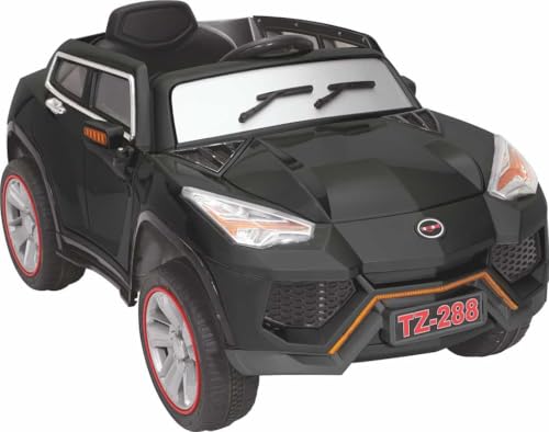 Image of Toyzone Lambo Electric Car - Black | Rechargeable Car 12 V | Powered by 12 ah Battery | Music Player with Bluetoooth & USB | 6 Month Warranty on Battery | Make in India | for Kids 2+ Years
