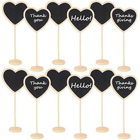 12Pcs Mini Heart Chalkboards for Events and Decoration Cover