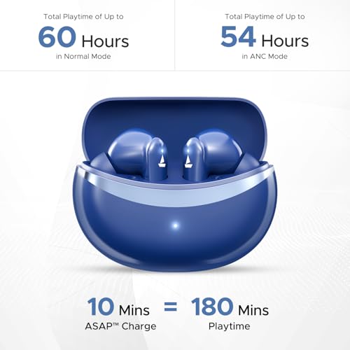 Image of Boat Airdopes 131 Elite ANC, 32dB Active Noise Cancellation, 60HRS Battery, Ambient Mode, 4Mics ENx, Fast Charge, IPX5, v5.3 Bluetooth Earbuds, TWS Ear Buds Wireless Earphones with mic (Dawn Blue)