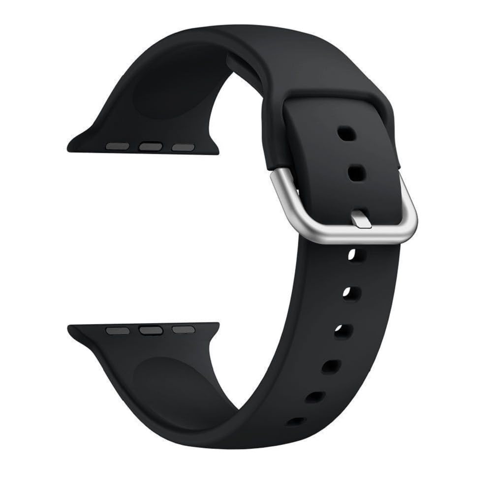 Printme Sport Band Compatible with Apple Watch Bands 49mm 45mm 44mm 42mm, Soft Silicon Belt Replacement Strap with Classic Clasp for iWatch Series 9 Ultra SE 8 7 6 5 4 3 2 for Women Men (Black) (B0D2R769RD) Amazon Price History, Amazon Price Tracker
