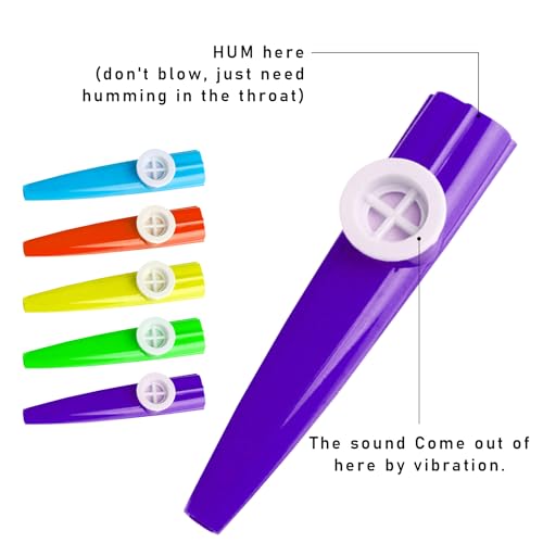 15 Stück Plastik-Kazoo Mit Kazoo-Membran, Kinder-Kazoo-Set, Gitarre, Ukulele, Geigenbegleitung Zum Kazoo, Partyinstrument, Musikinstrument Für Anfänger (Mehrfarbig)