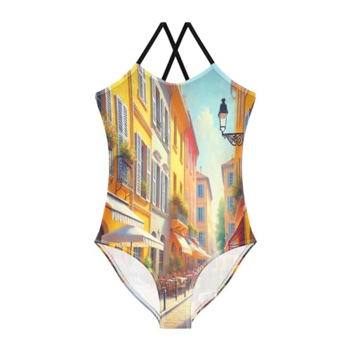 Street Romantic Flower Girls Swimsuit Bathing Suit Summer Beach One Piece Swimsuits Swimwear