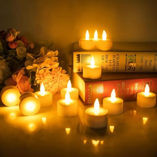 Image of Flameless LED Tealight Candles, Battery Operated Smokeless Decorative Tea Lights for Home, Diwali, Wedding, Party & Festival Decoration (Warm White, Pack of 10)