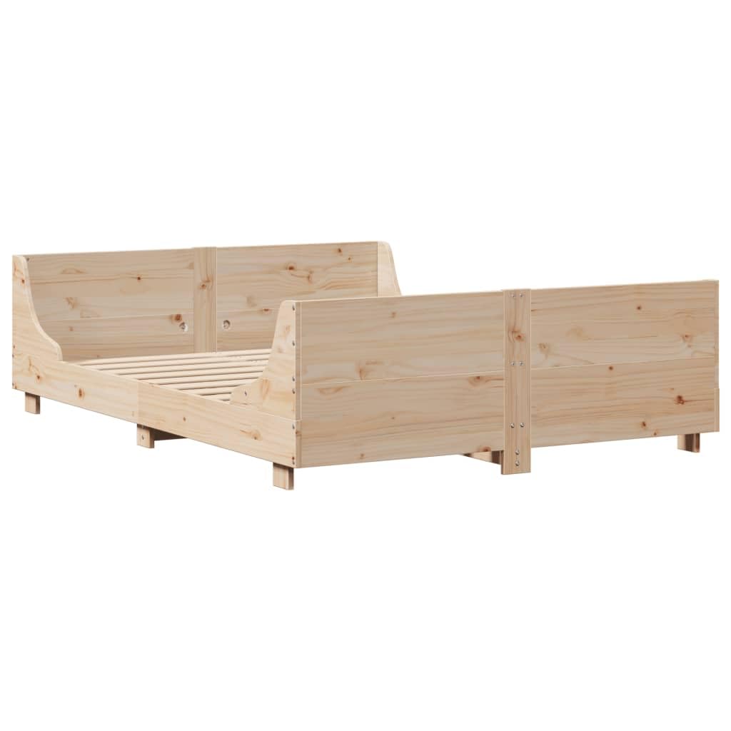 Hothingwell Telaio del letto senza materasso 140 x 200 cm in legno massello di pino | Doghe In Controsoffitto, Testina Funzionale, Ripartizione Del Peso, Aspetto Rustico