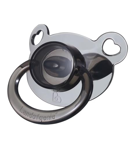 Image of Landofgenie Large Shield Adult Size Pacifiers Bear Shape Transparent Design Pacifier Black