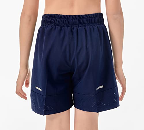 IRELIA Boys Box Brief Liner Compression Mesh Athletic Shorts Pocket Kids Quick Dry Active Sports Shorts with Reflective Strip Navy 14-16 - image 2