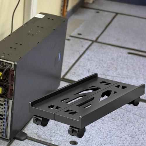 Soporte ajustable para torre de CPU con ruedas ventilado para PC, color negro miniatura 4