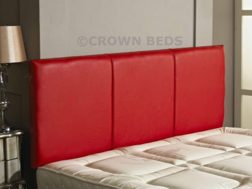 CROWNBEDSUK QUALITY FAUX LEATHER ALTON HEADBOARD IN 2ft6,3ft,4ft,4ft6,5ft,6ft NEW!!!!! (2FT6 SMALL SINGLE, RED)