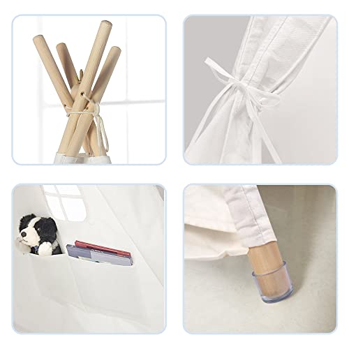 Tipi enfant avec lumières blanche : tente portable intérieur et extérieur - 3
