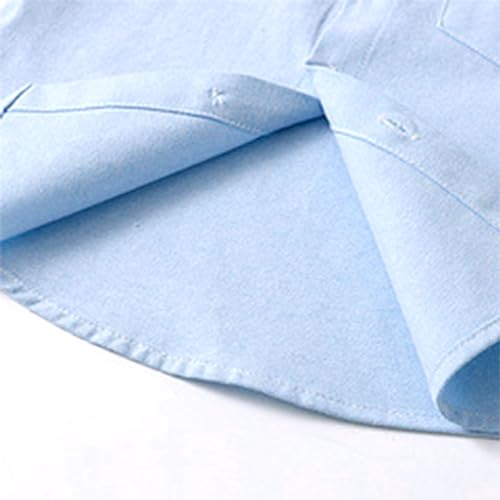 Kids Toddler Boys Long Sleeve Mandarin Collar Uniform Woven Cotton Button Down Linen Dress Shirt Solid Henle𝐲 Shirt3