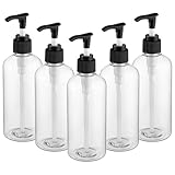 Photo Gallery hemoton 5 flaconi vuoti da 300 ml, dispenser di sapone in plastica trasparente, ricaricabile, per lavare le mani, shampoo, lozioni Photo Gallery hemoton 5 flaconi vuoti da 300 ml, dispenser di sapone in plastica trasparente, ricaricabile, per lavare le mani, shampoo, lozioni