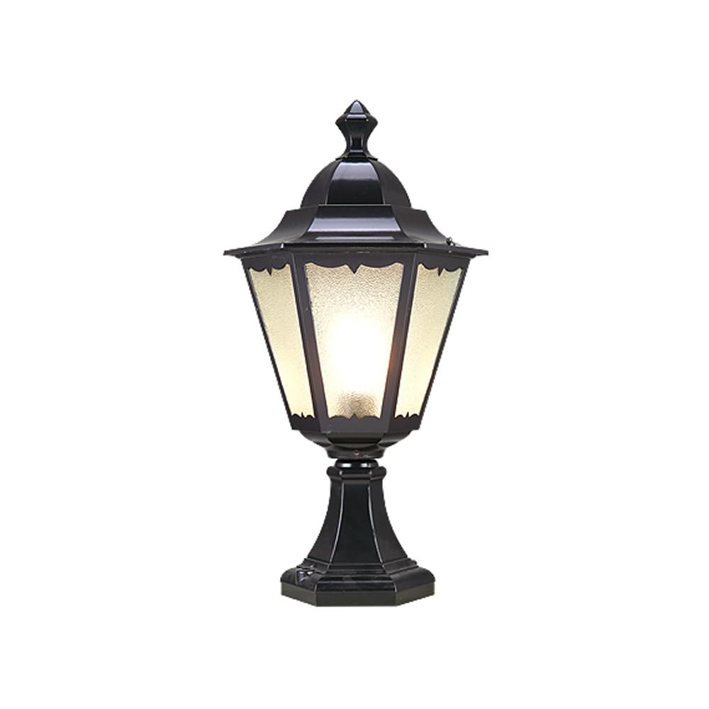 GTHTUHFD Industrial Deck Fence Lighting, Modern Post Cap Lights, Frosted Glass Column Lamp For Garden Yard Pathway Driveway,Black