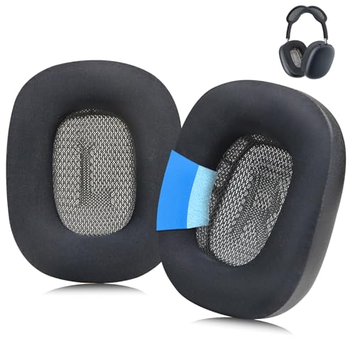 SINOWO Ear Cushions for AirPods Max 1 & 2 Over-Ear Headphones Cooling Gel Earpads Covers Cups Pads with Memory Foam and Ice Silk Cloth-Black
