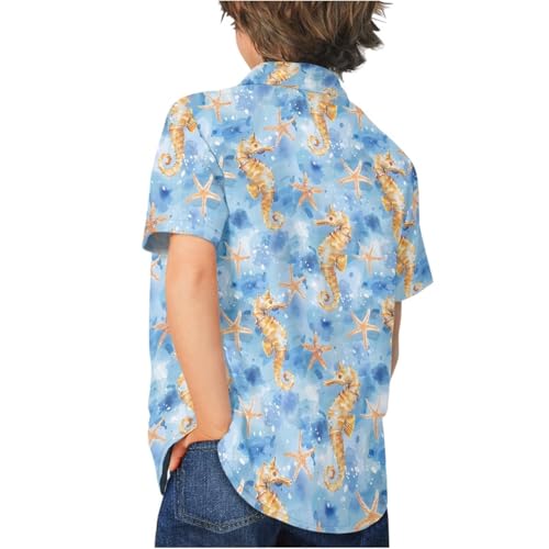 Summer Casual Dress Shirts for Boys Button Down Short Sleeve Hawaiian Tropical Shirt4