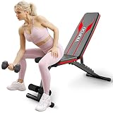 YIOFOO Adjustable Weight Bench, Compact Workout Bench for Home Gym Training, Foldable Incline Decline Bench for Full Body Exercise