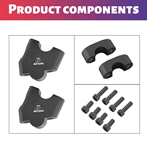 Handlebar Riser Clamp, 2 Pcs 1.18''(30Mm) Height Provide Suitable Seating Position For You, 7/8''(22Mm) Motorcycle Handlebar Riser Compatible With Kawasaki, Honda, Suzuki, Yamaha Atv Dirt Bike Red #TOP6