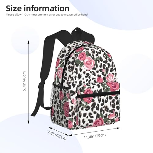 Sac à dos informatique léopard rose et noir de voyage pour PC portable classique - 4