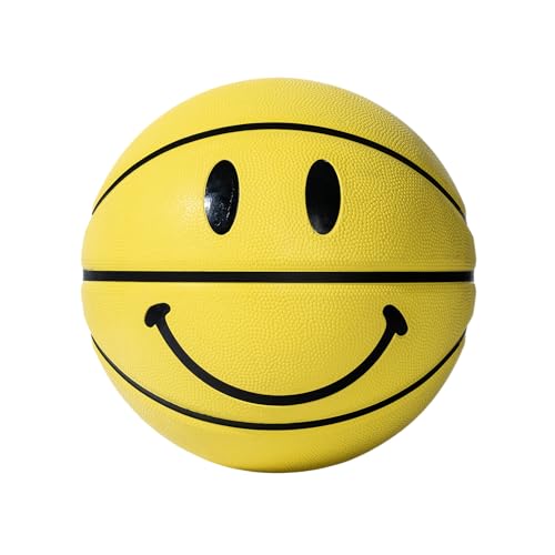 Smiley Sports, Indoor & Outdoor Rubber Basketball, Yellow, 29.5 Inch