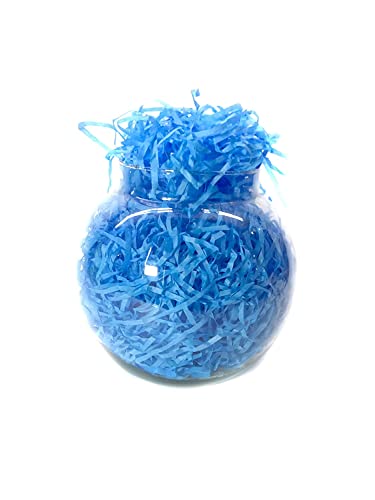 Image of Eco Sarras Thin Shredded Paper Crinkle Paper Grass Strips Gift Tray Decoration, Gift Hamper Decorations, Gift Box Fillers, Wedding Birthday & Valentines Day Gift (100 Grams, Blue, Pack of 1)
