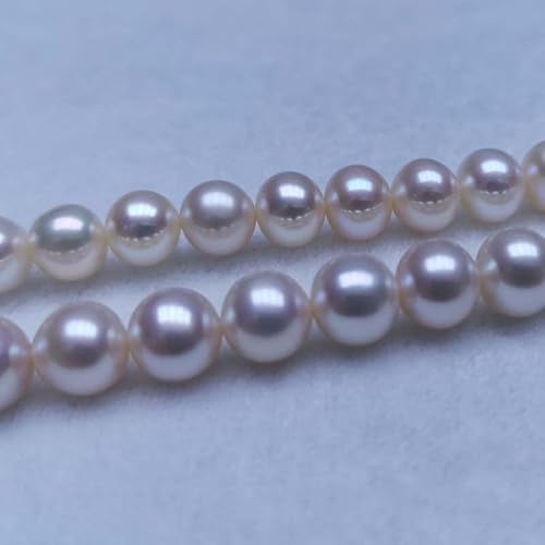 Yenoshi Aaa 1 Strand 7.5-8Mm Round White Freshwater Pearl Loose Beads String For Necklace Full Hole 40Cm #TOP1