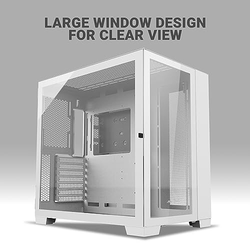 Image of Ant Esports Crystal XL Mid-Tower Computer Case /Gaming Cabinet - White | Support ATX, Micro-ATX, Mini-ITX