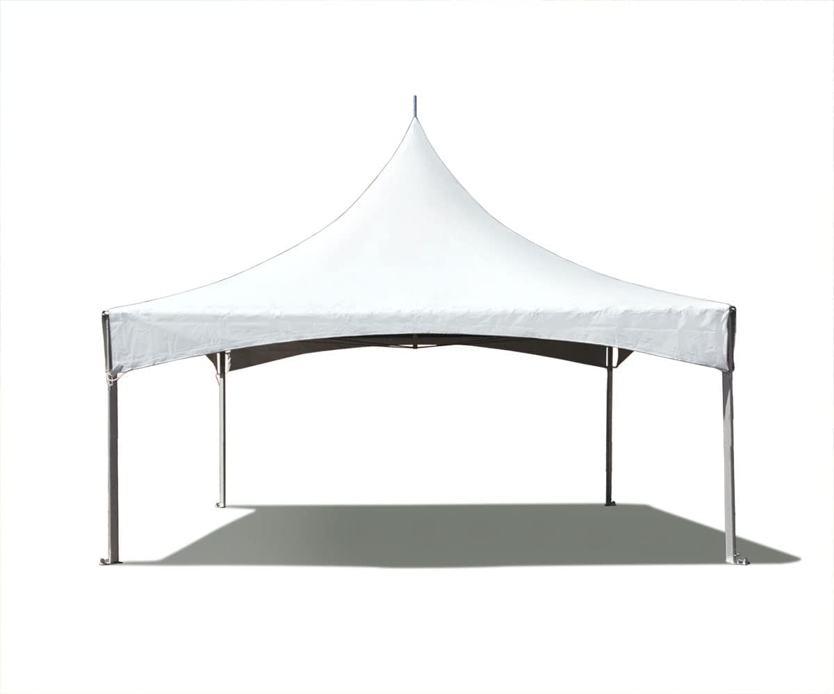 TentandTable 20' x 20' High Peak Frame Style Party Tent, White Top, Outdoor Waterproof Canopy Tent for Vendor Booth, Parties, Graduations, Wedding Events, 2.5 Inch Durable Aluminum Frame