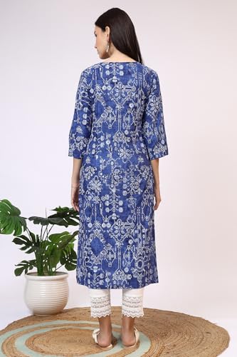 Image of W for Woman Pink Bold Geometric Printed Pure Cotton Straight Kurta