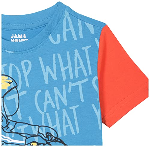 Image of Amazon Brand - Jam & Honey Boy's Regular T-Shirt (AW21JHBTEEPO3-103 Multi 3 8 9 Years)