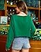 Saint Patricks Day Women Crew Neck Long Sleeve Clover Graphic Lucky Crop Top 1 Cute Shirt S