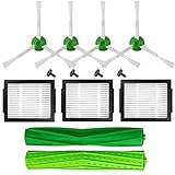 DLD 1 Set of Multi-Surface Rubber Brushes +3 HEPA Filters +6 Edge-Sweeping Brushes Replacement Parts...