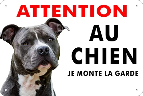 Pubblimania AMSTAFF Panneau signalétique pour chien en aluminium rigide, d’une épaisseur de 3...