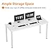 Need 63 Inch Large Computer Desk - Modern Simple Style Home Office Gaming Desk, Basic Writing Table for Study Student, White Metal Frame, White