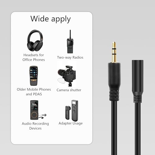 CERRXIAN cable extensión audio 2.5mm TRS 2 piezas miniatura 3