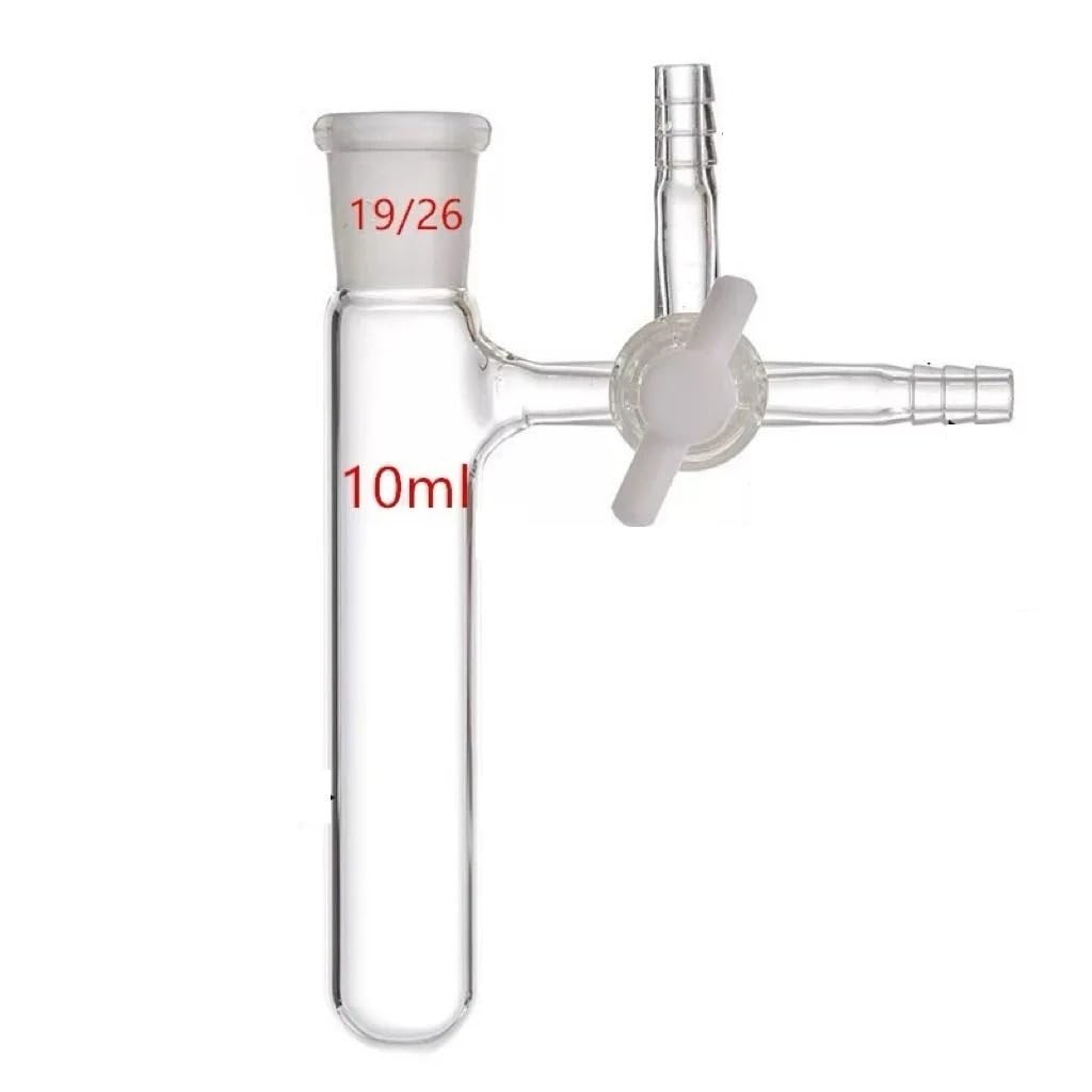 1Pc Laboratory Glass Grinding-Mouth Reaction Flask with PTFE Stopper Tube - Capacities: 10/25/50/100/250 milliliters(25ml Joint 24-29)