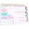 Thboxes Weekly Desk Planner, 8.5×11 In To Do List Notepad, 52 Sheets, Pink