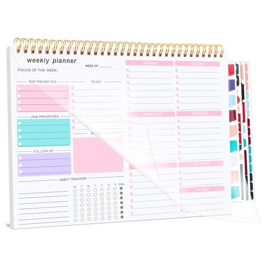 Weekly To Do List Notepad, 8.5''x11'' Weekly Desk Planner with 52 Tear Off Sheets Undated Weekly Planner Habit Tracker & Productivity Organizer for Home and Work, Pink