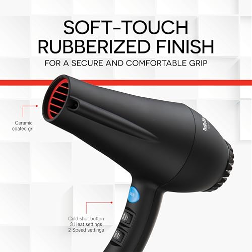 BaBylissPRO Ceramix Xtreme lonic & Ceramic Hairdryer with Soft-Touch Housing and Powerful AC Motor