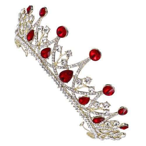Couronne élégante légère rouge en strass Vaguelly parure de tête pour anniversaire