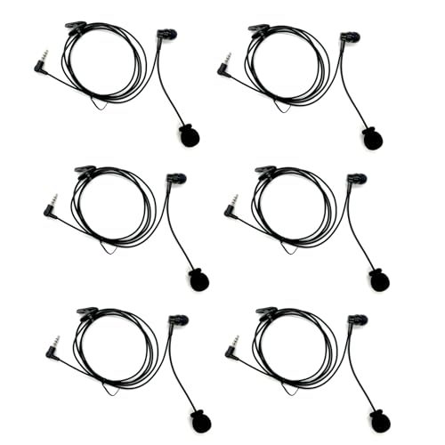 JUYODE 6-Pack in Ear Right Left Side Referee Headset for Football Soccer Official (6-Pack)