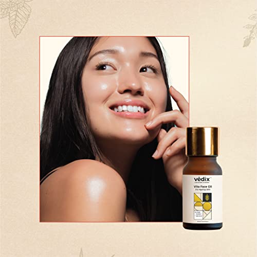 Vedix Customised Ayurvedic Face Oil | Vita Face Oil for Ageing Skin | With Moringa + Shallaki + Sahachar | For Skin Tightening | For Pore Tightening | 10ml