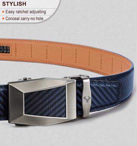 Image of BULLIANT Ratchet Trimmable Leather Belt for Men Adjustable 1 3 /8-Gift Boxed | Smooth Sliding | Micro Adjustable Fit | Tailored Size | Holeless Understated Elegance