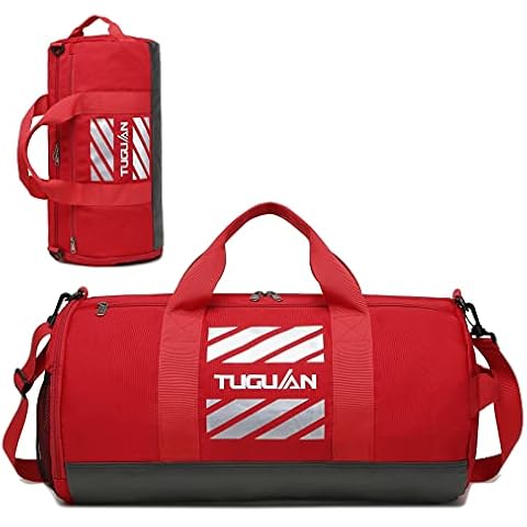 TUGUAN Gym Bags for Men Women Gym Bag with Wet Pocket & Shoe Compartment Duffle Bag Men Womens Weekend Bag Travel Bag Sport Bag Duffel bag, Red gym bag Cover