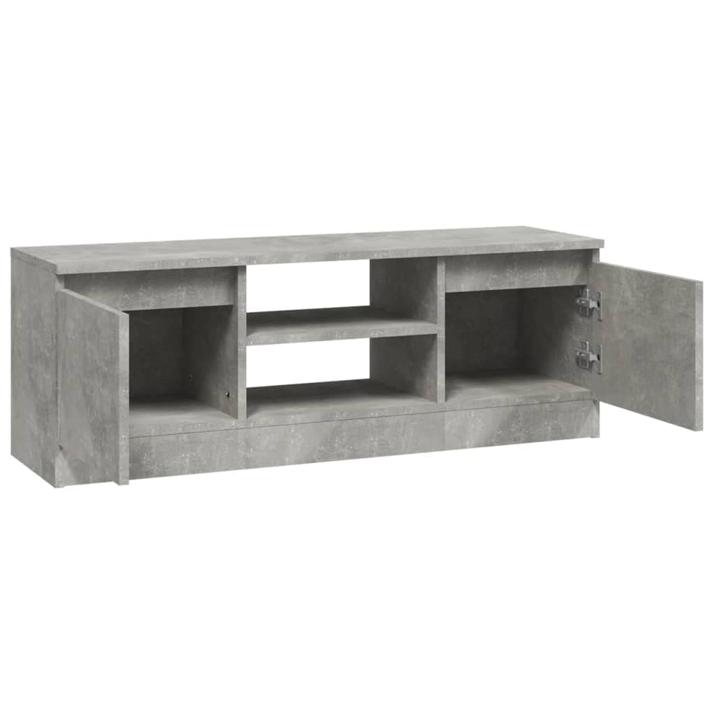 TV-Schrank Betongrau 102x30x36 cm, Holzwerkstoff, mit Tür, viel Stauraum für DVD-Player, Spielkonsolen, Moderne Wohnzimmer-Möbel, praktisches Media Entertainment Center