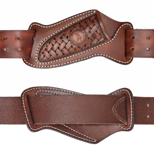 Tourbon Leather Fixed Blade Knife Sheath For Belt Knives Holder Cross Draw Right Side Carry Open Top Edc Tools Holster thumb #5
