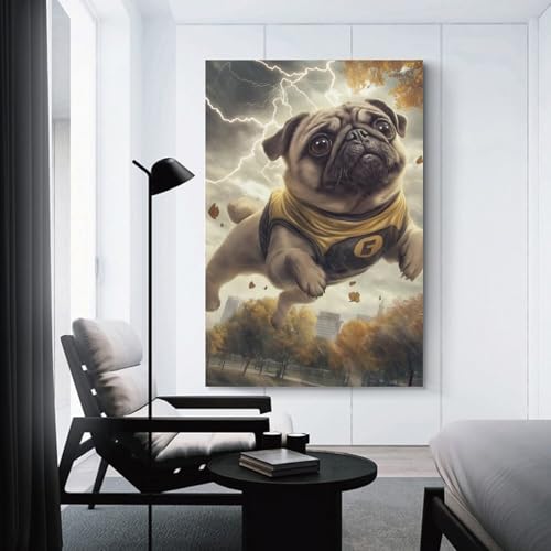 Cuadro en lienzo de carlino 50x75cm para salon y dormitorio 3