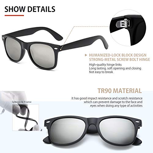 Image of FEIDUSUN Sunglasses Men Polarized Sunglasses for Mens and Womens,Black Retro Sun Glasses Driving Fishing UV Protection