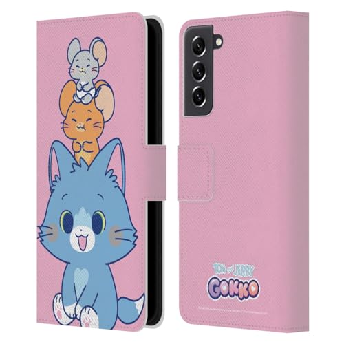Housse Cuir Samsung Galaxy S21 FE 5G Tom and Jerry Étui Rangement Cartes pour Sorties sans Sac