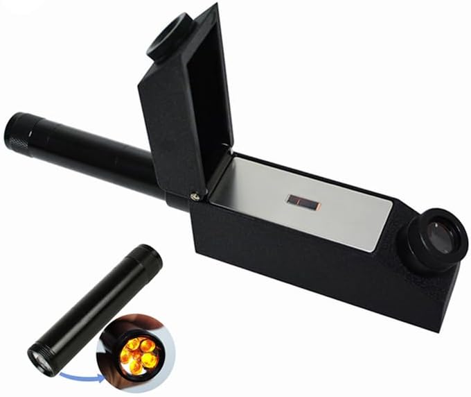 FVRYCA Gemstone Refractometer with External Flashlight Test Jewelry Refractive Index,Diamond Refractometer for Jewelry Training School,Jewellery Industry Professional Identification Gem Refractometer