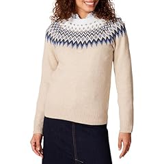 Blue Taupe Heather White Fair Isle