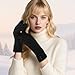 woogwin Womens Winter Gloves Touch Screen Warm Fleece Lined Thick Thermal Windproof Ladies Snow Gloves for Cold Weather (Black)